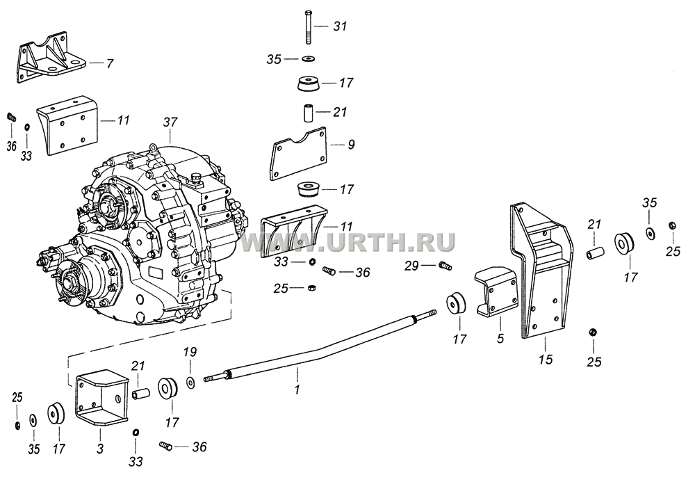 6522-1800008 Установка раздаточной коробки
